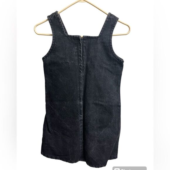 VTG 90s Guess USA Girl’s Black Denim Sleeveless Mini Dress SZ 12 Grunge - Picture 2 of 5